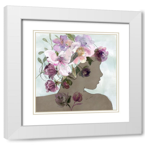 Flower Power Beauty I White Modern Wood Framed Art Print with Double Matting by Robinson, Carol