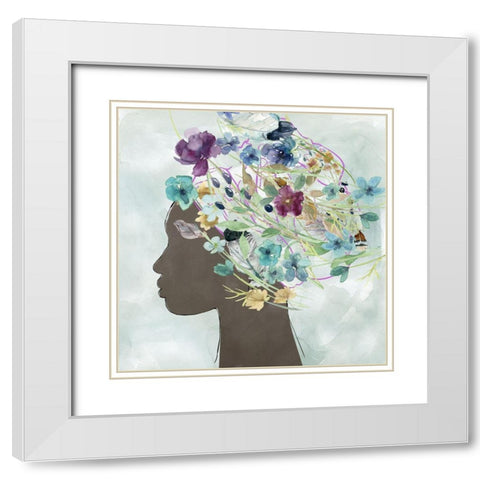 Flower Power Beauty II White Modern Wood Framed Art Print with Double Matting by Robinson, Carol