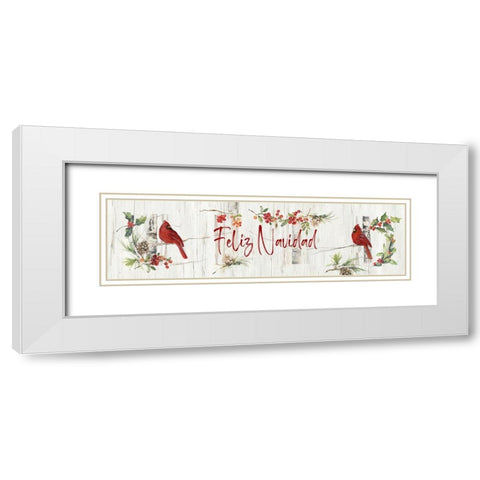 Feliz Navidad White Modern Wood Framed Art Print with Double Matting by Swatland, Sally