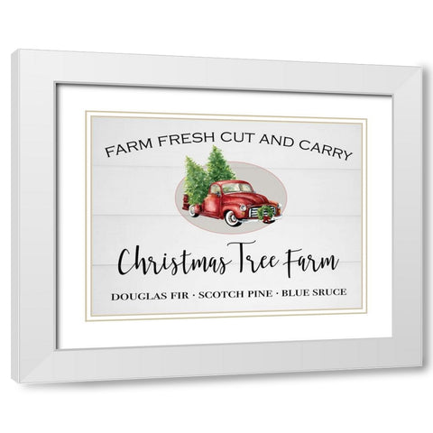 Christmas Tree Farm White Modern Wood Framed Art Print with Double Matting by Robinson, Carol