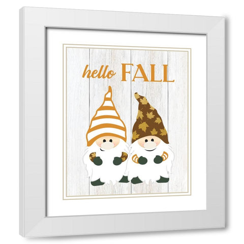 Harvest Gnomes White Modern Wood Framed Art Print with Double Matting by CAD Designs