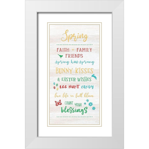 Spring White Modern Wood Framed Art Print with Double Matting by CAD Designs
