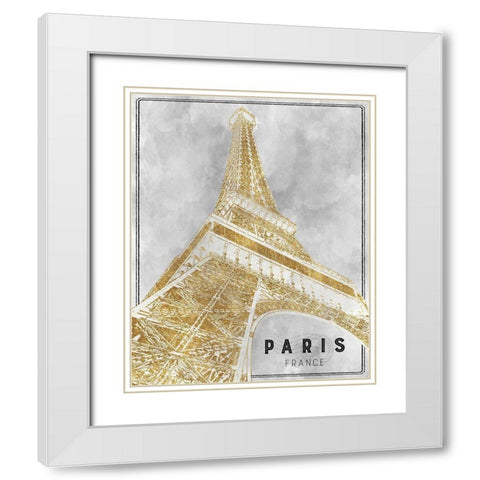 Shimmering Eiffel White Modern Wood Framed Art Print with Double Matting by Carpentieri, Natalie