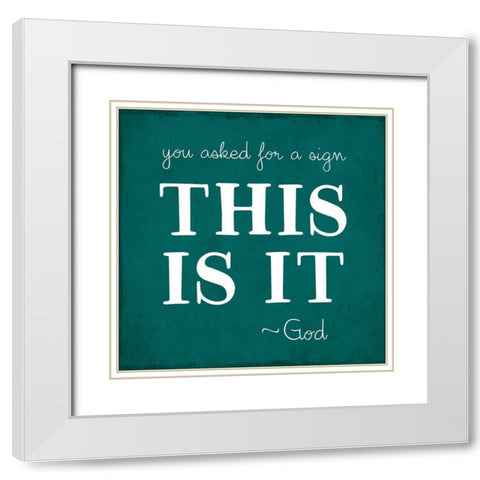 A Sign White Modern Wood Framed Art Print with Double Matting by Designs, CAD