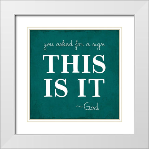 A Sign White Modern Wood Framed Art Print with Double Matting by Designs, CAD