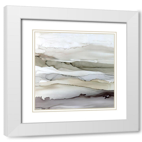 Shifting Currents I White Modern Wood Framed Art Print with Double Matting by Robinson, Carol