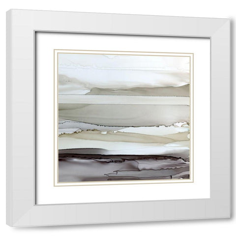 Shifting Currents II White Modern Wood Framed Art Print with Double Matting by Robinson, Carol