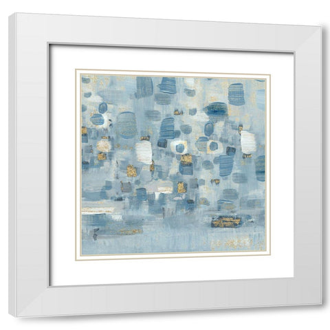 Sea Glass Reflection III White Modern Wood Framed Art Print with Double Matting by Jill, Susan