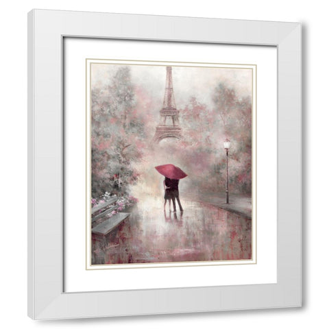 Blush Reflections White Modern Wood Framed Art Print with Double Matting by Chiu, T.C.