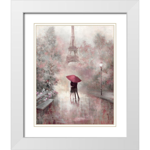Blush Reflections White Modern Wood Framed Art Print with Double Matting by Chiu, T.C.