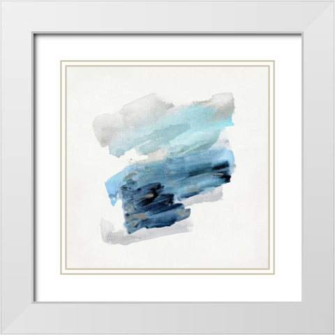 Blue Sweep I White Modern Wood Framed Art Print with Double Matting by Swatland, Sally