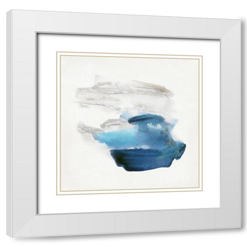 Blue Sweep II White Modern Wood Framed Art Print with Double Matting by Swatland, Sally