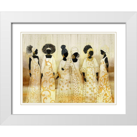 Six Queens White Modern Wood Framed Art Print with Double Matting by Tava Studios