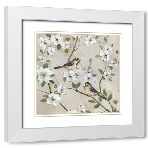 Spring Has Sprung White Modern Wood Framed Art Print with Double Matting by Nan