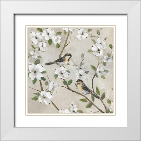 Spring Has Sprung White Modern Wood Framed Art Print with Double Matting by Nan