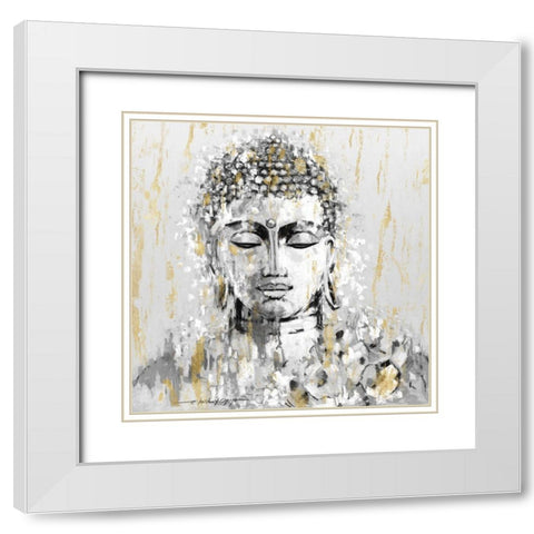 Simmering Buddha White Modern Wood Framed Art Print with Double Matting by Orme, E. Anthony