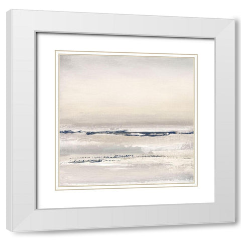 Distant Fog I White Modern Wood Framed Art Print with Double Matting by Tava Studios