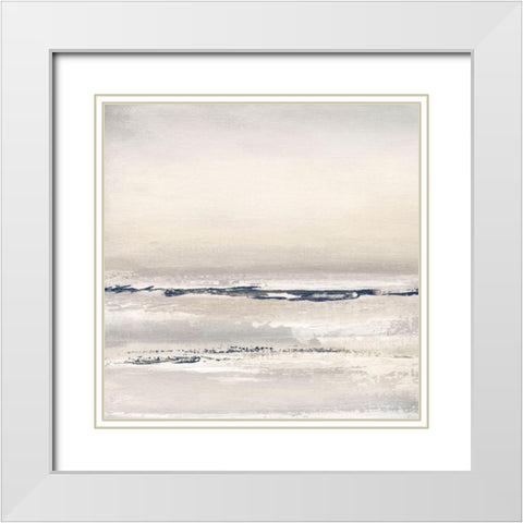 Distant Fog I White Modern Wood Framed Art Print with Double Matting by Tava Studios