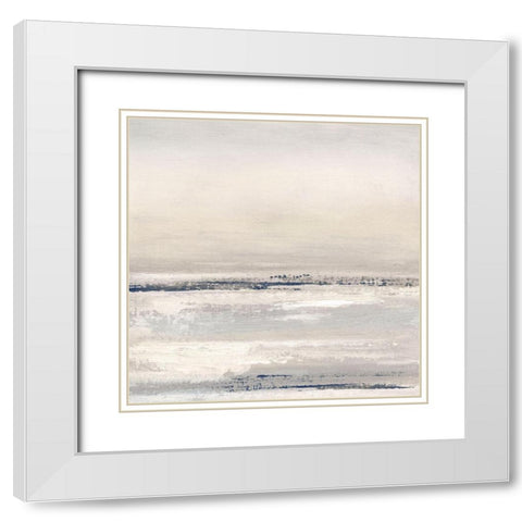 Distant Fog II White Modern Wood Framed Art Print with Double Matting by Tava Studios