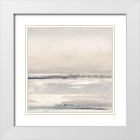 Distant Fog II White Modern Wood Framed Art Print with Double Matting by Tava Studios