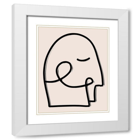 Face It I White Modern Wood Framed Art Print with Double Matting by Santiago, Daniela