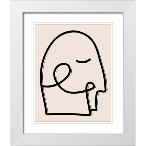 Face It I White Modern Wood Framed Art Print with Double Matting by Santiago, Daniela