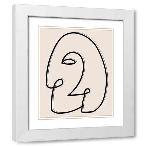 Face It II White Modern Wood Framed Art Print with Double Matting by Santiago, Daniela