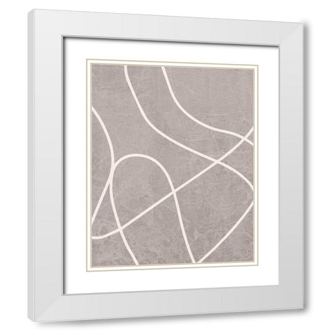 Fissures I White Modern Wood Framed Art Print with Double Matting by Santiago, Daniela