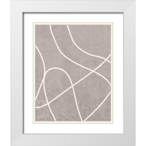 Fissures I White Modern Wood Framed Art Print with Double Matting by Santiago, Daniela