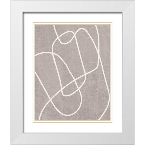 Fissures II White Modern Wood Framed Art Print with Double Matting by Santiago, Daniela