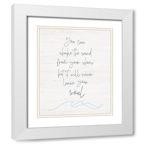 Shake the Sand White Modern Wood Framed Art Print with Double Matting by Carpentieri, Natalie