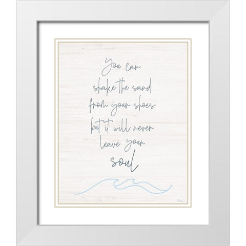 Shake the Sand White Modern Wood Framed Art Print with Double Matting by Carpentieri, Natalie