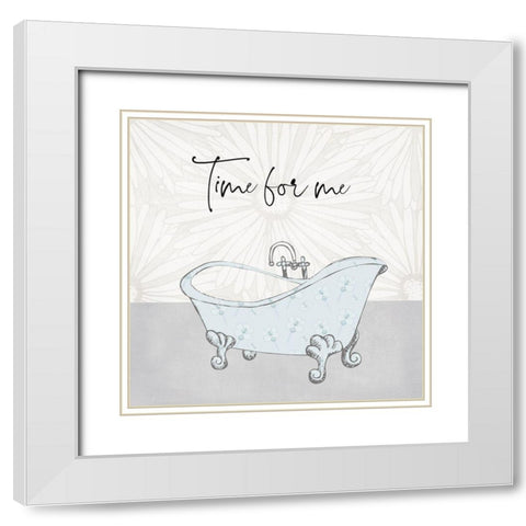 Time For Me White Modern Wood Framed Art Print with Double Matting by Jill, Susan