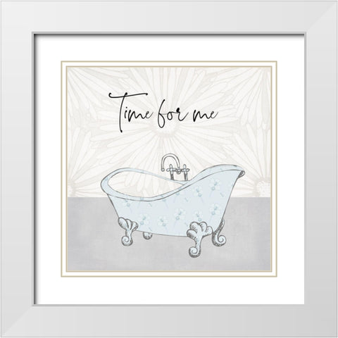 Time For Me White Modern Wood Framed Art Print with Double Matting by Jill, Susan