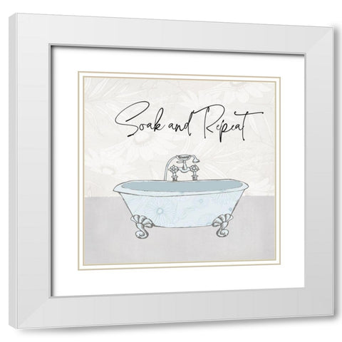 Soak and Repeat White Modern Wood Framed Art Print with Double Matting by Jill, Susan