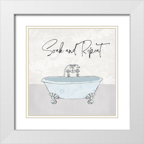 Soak and Repeat White Modern Wood Framed Art Print with Double Matting by Jill, Susan