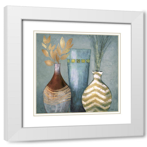 Portofino II White Modern Wood Framed Art Print with Double Matting by Tava Studios