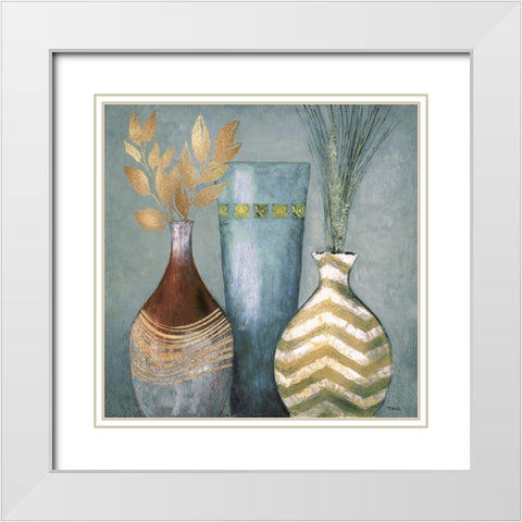 Portofino II White Modern Wood Framed Art Print with Double Matting by Tava Studios