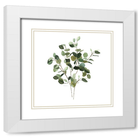 Bunchy Botanical I White Modern Wood Framed Art Print with Double Matting by Robinson, Carol
