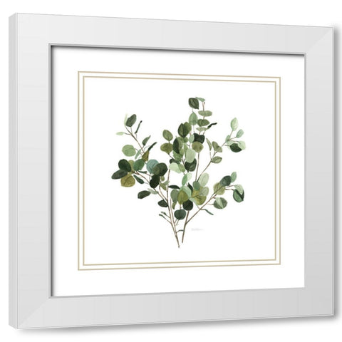 Bunchy Botanical II White Modern Wood Framed Art Print with Double Matting by Robinson, Carol