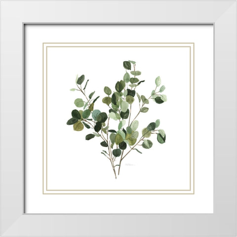 Bunchy Botanical II White Modern Wood Framed Art Print with Double Matting by Robinson, Carol