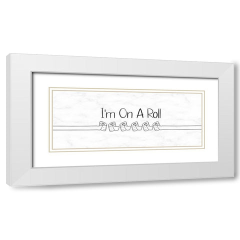 Im On A Roll White Modern Wood Framed Art Print with Double Matting by Jill, Susan