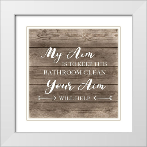 Aim to Clean White Modern Wood Framed Art Print with Double Matting by CAD Designs