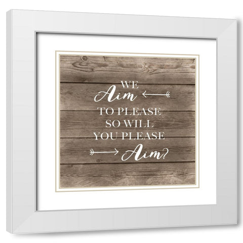 Aim to Please White Modern Wood Framed Art Print with Double Matting by CAD Designs