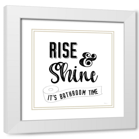 Bathroom Time White Modern Wood Framed Art Print with Double Matting by Carpentieri, Natalie