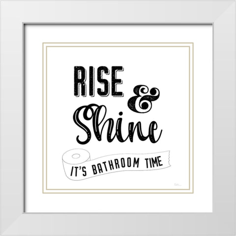 Bathroom Time White Modern Wood Framed Art Print with Double Matting by Carpentieri, Natalie