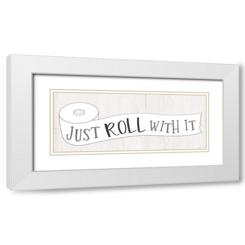 Just Roll White Modern Wood Framed Art Print with Double Matting by Carpentieri, Natalie