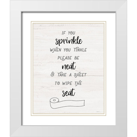 Wipe the Seat White Modern Wood Framed Art Print with Double Matting by Carpentieri, Natalie