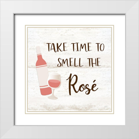 Smell the Rose White Modern Wood Framed Art Print with Double Matting by Carpentieri, Natalie