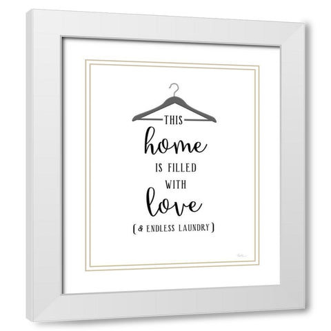 Love and Laundry White Modern Wood Framed Art Print with Double Matting by Carpentieri, Natalie